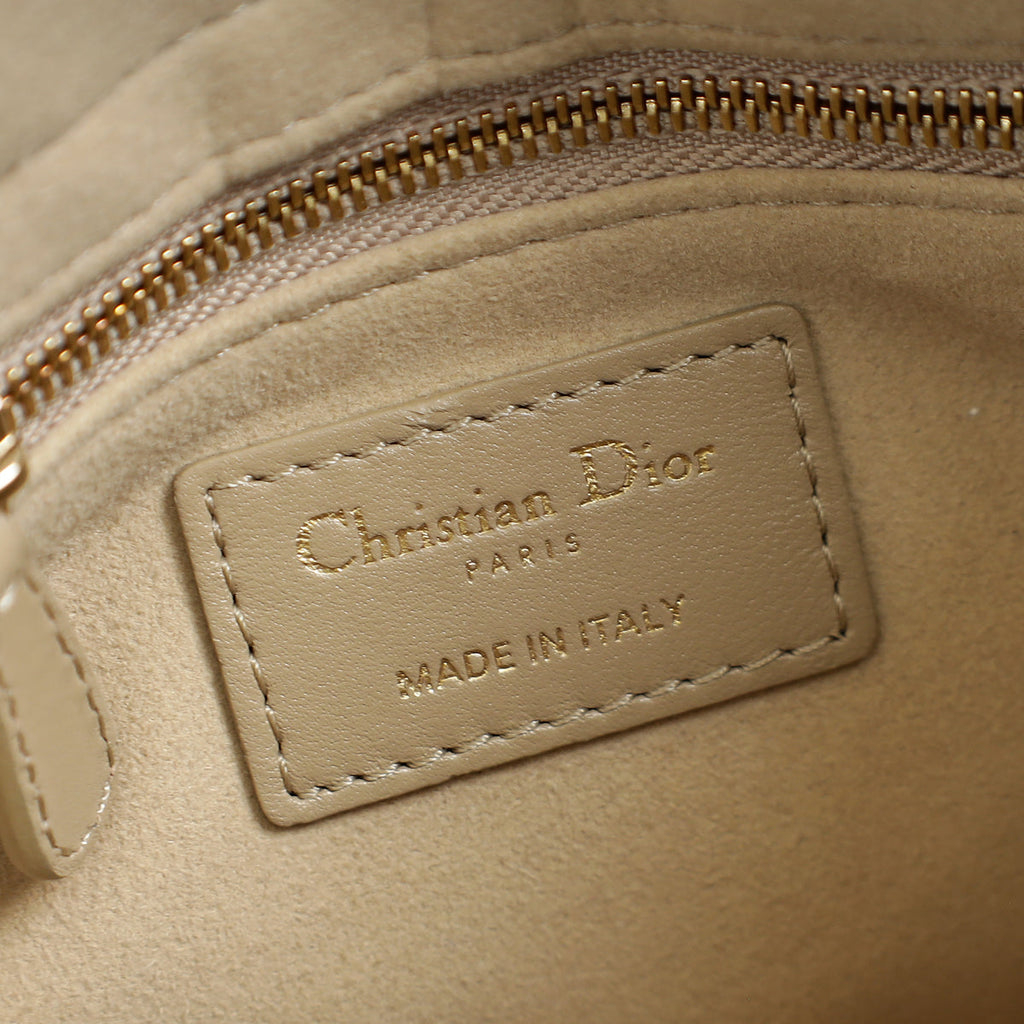 Christian Dior Beige Lady Dior Mini Chain Bag