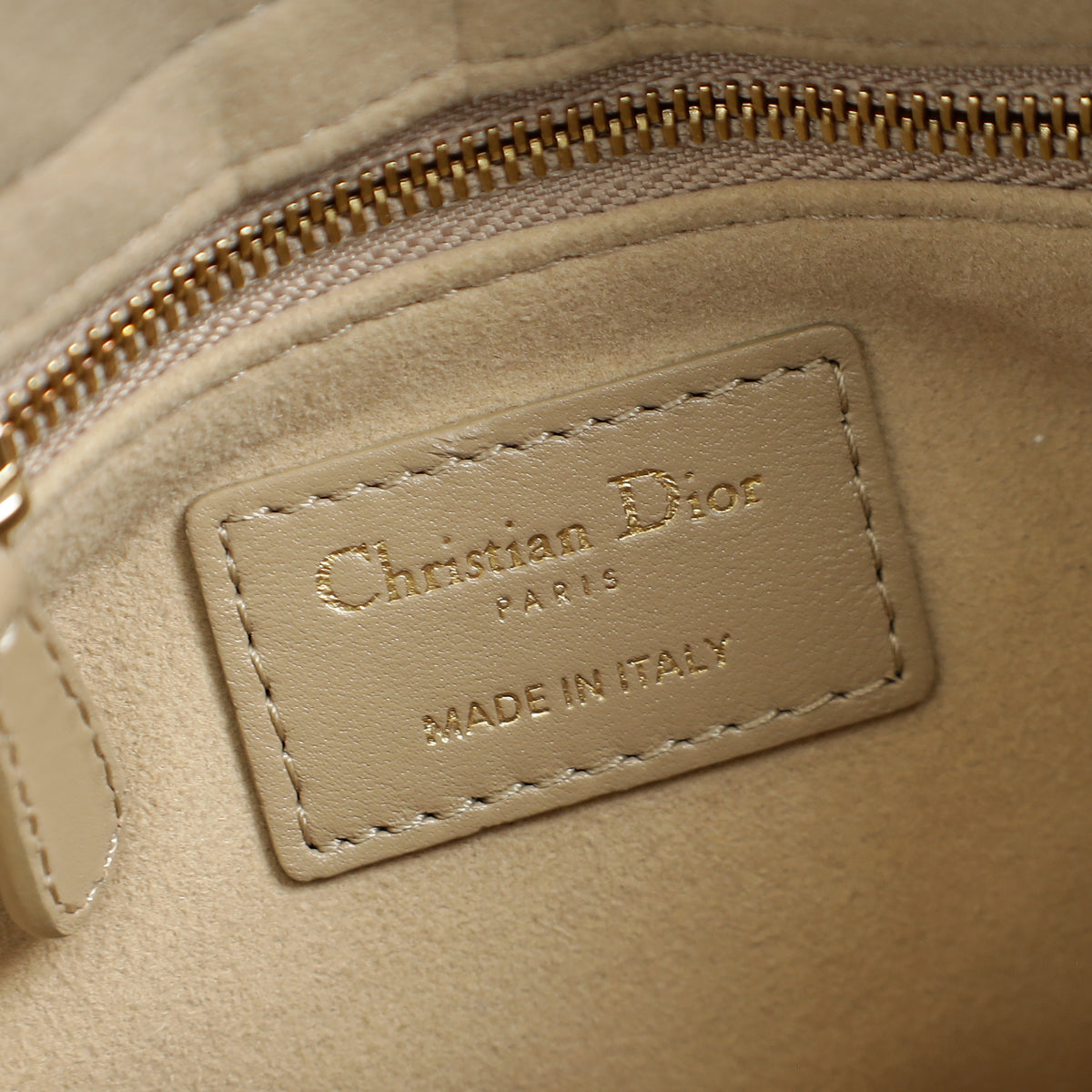 Christian Dior Beige Lady Dior Mini Chain Bag