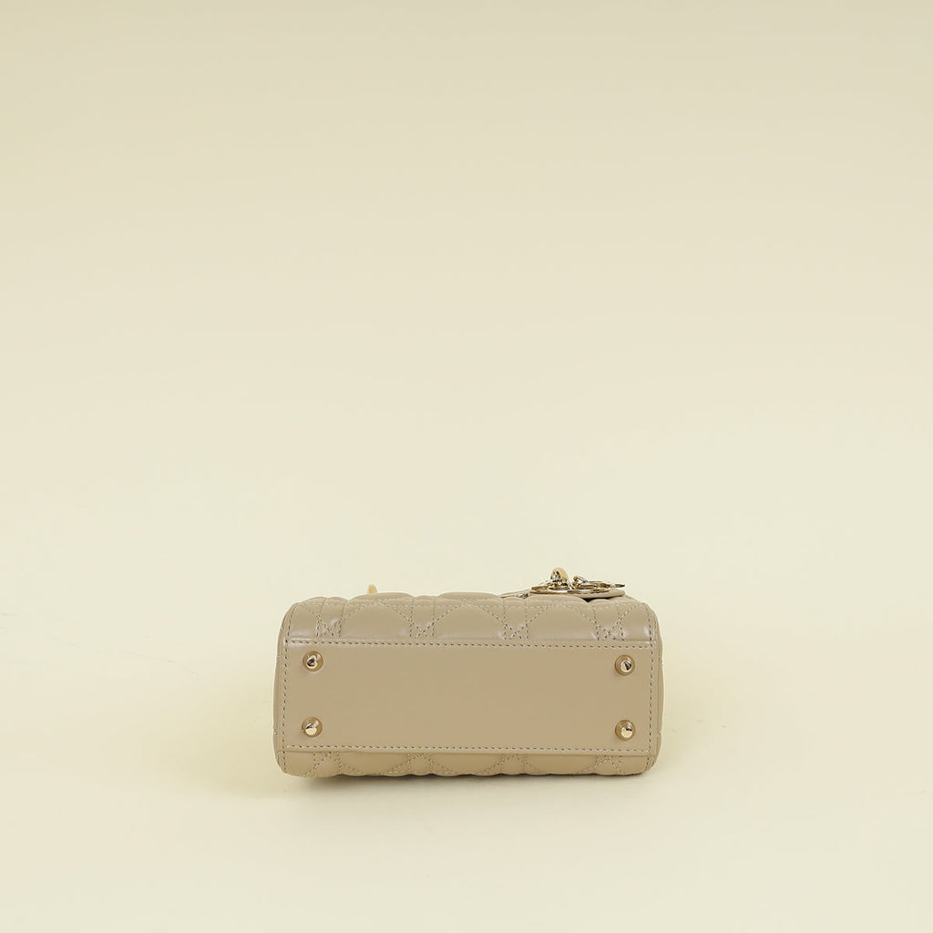 Christian Dior Beige Lady Dior Mini Chain Bag