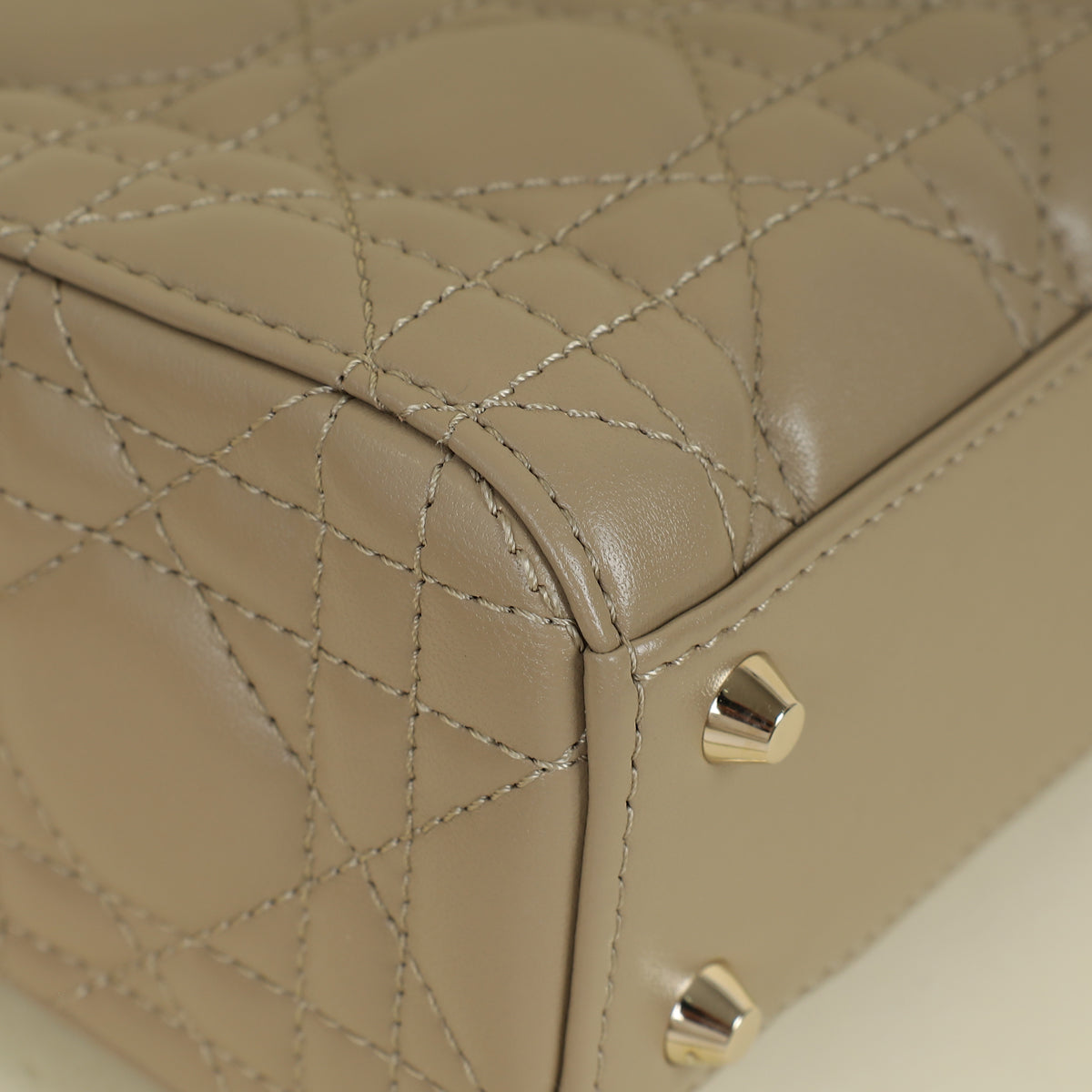 Christian Dior Beige Lady Dior Mini Chain Bag