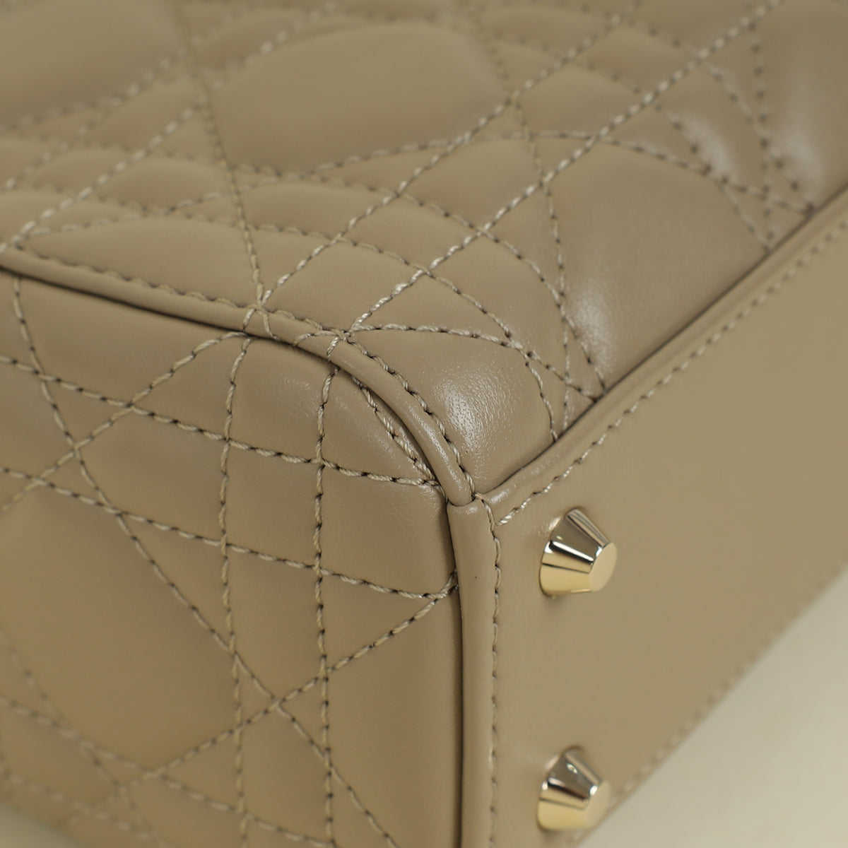 Christian Dior Beige Lady Dior Mini Chain Bag