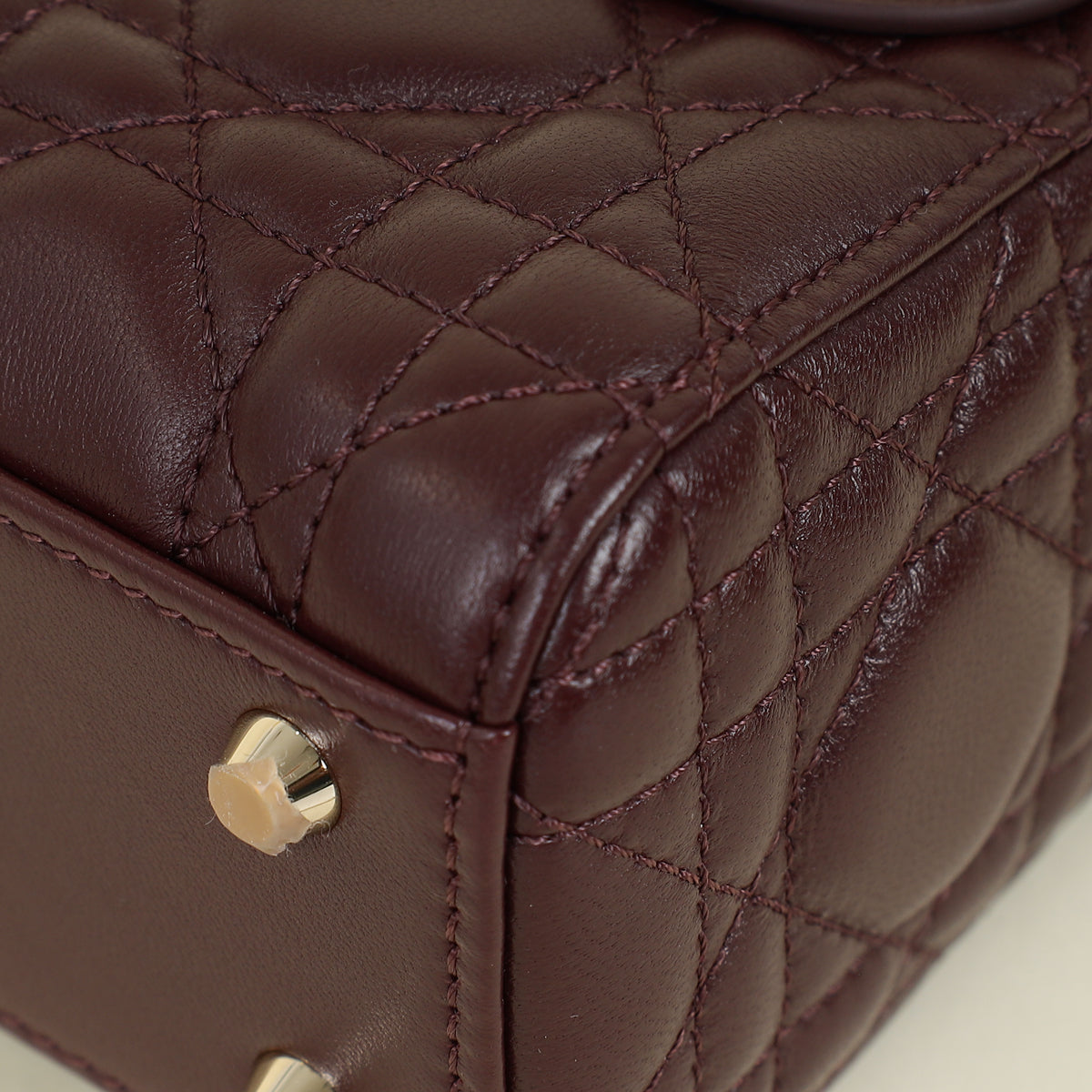 Christian Dior Plum Lady Dior Mini Chain Bag