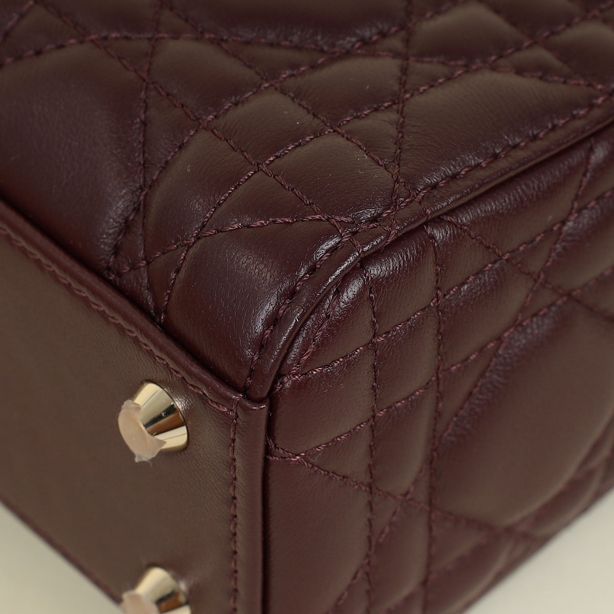 Christian Dior Plum Lady Dior Mini Chain Bag