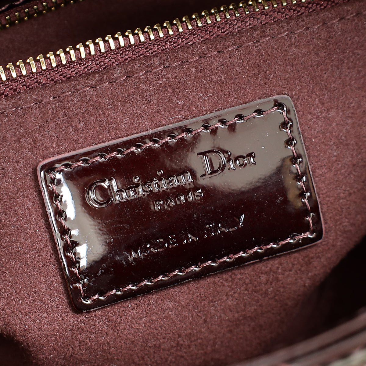 Christian Dior Dark Wine Lady Dior Mini Chain Bag