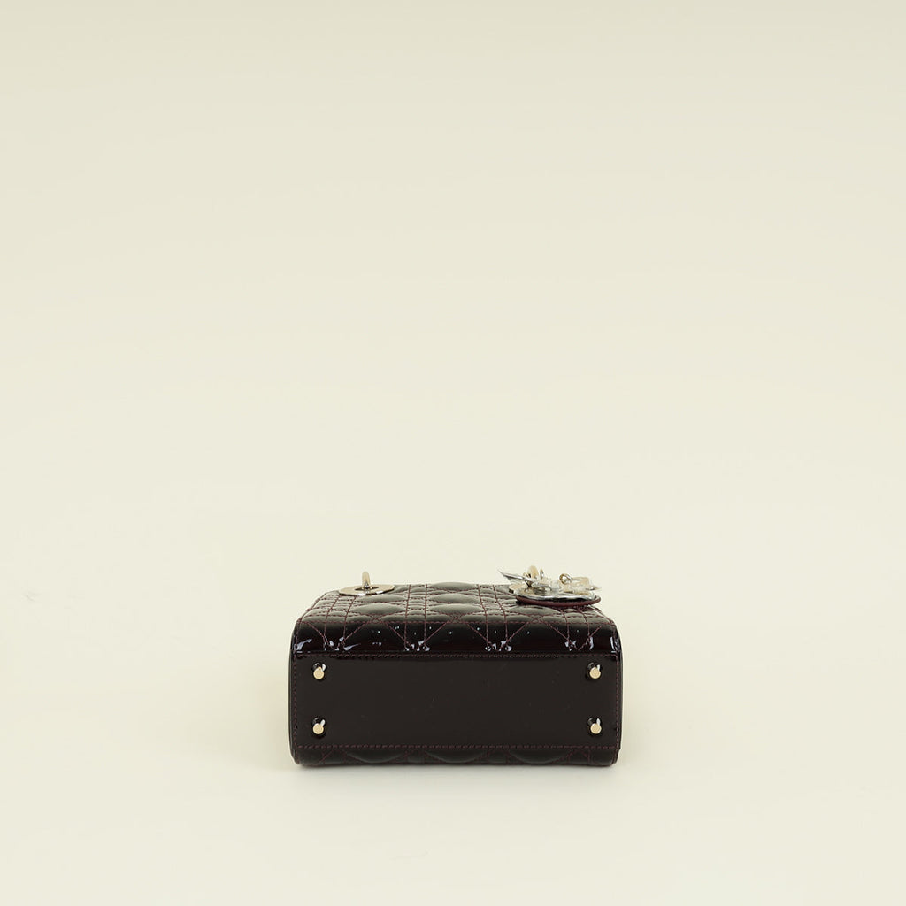 Christian Dior Dark Wine Lady Dior Mini Chain Bag