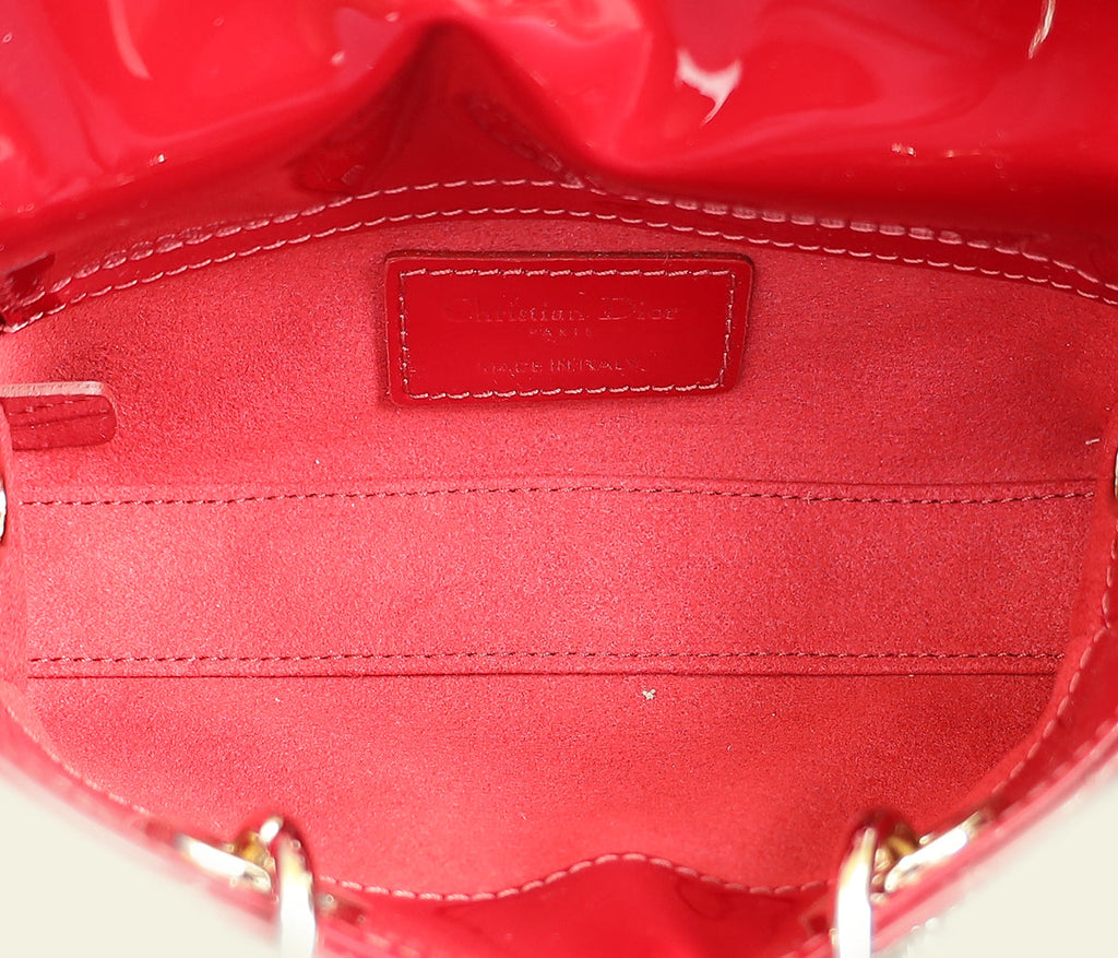 Christian Dior Red Cherry Lady D-Joy Micro Bag