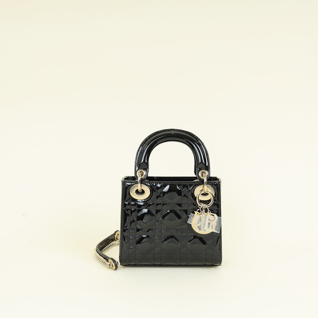 Christian Dior Black Lady Dior Mini Chain Bag