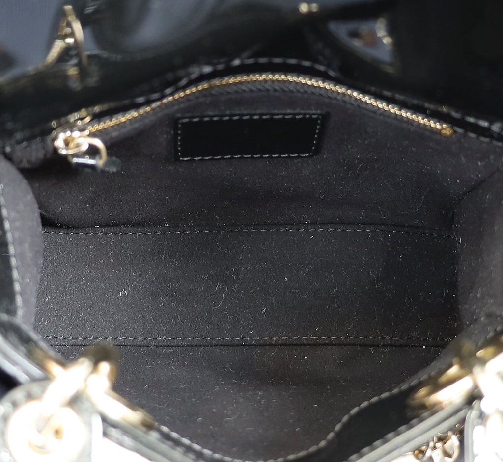 Christian Dior Black Lady Dior Mini Chain Bag