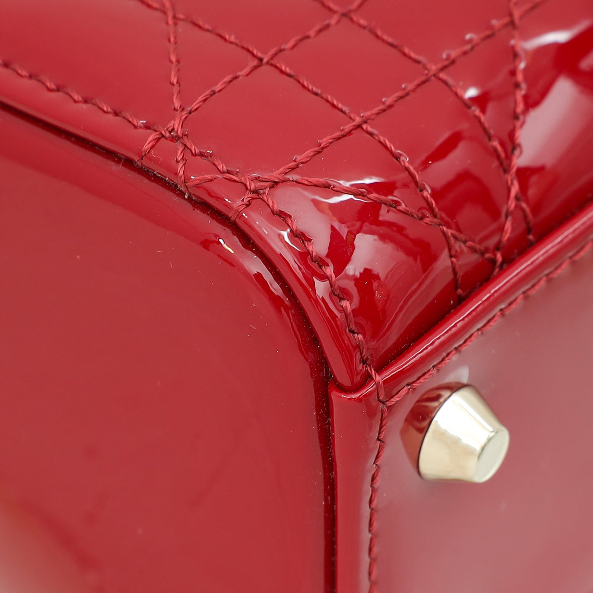 Christian Dior Red Mini Chain Lady Dior Bag