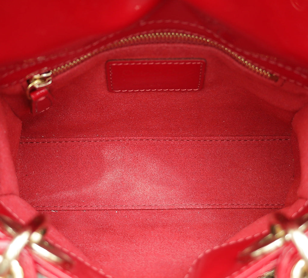Christian Dior Red Mini Chain Lady Dior Bag