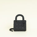 Christian Dior Black Ultramatte Lady Dior Mini Chain Bag