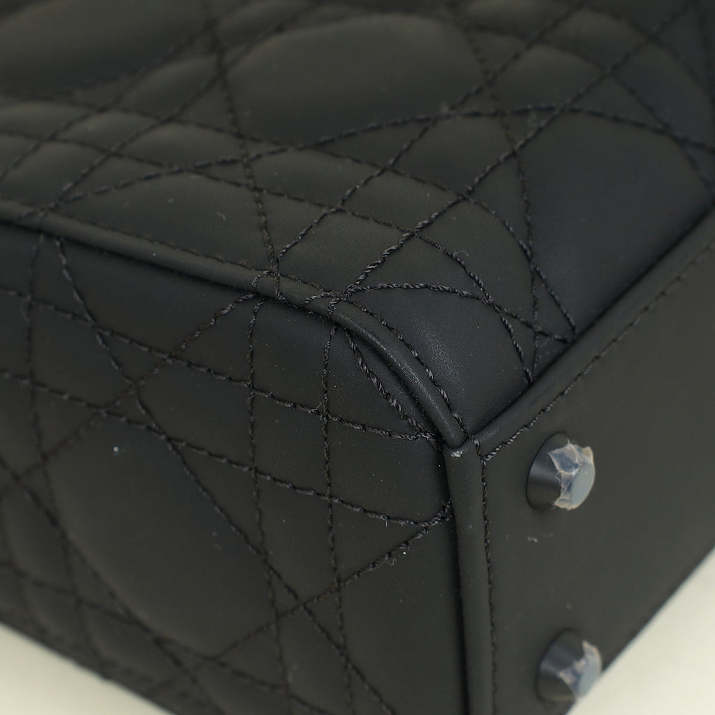 Christian Dior Black Ultramatte Lady Dior Mini Chain Bag