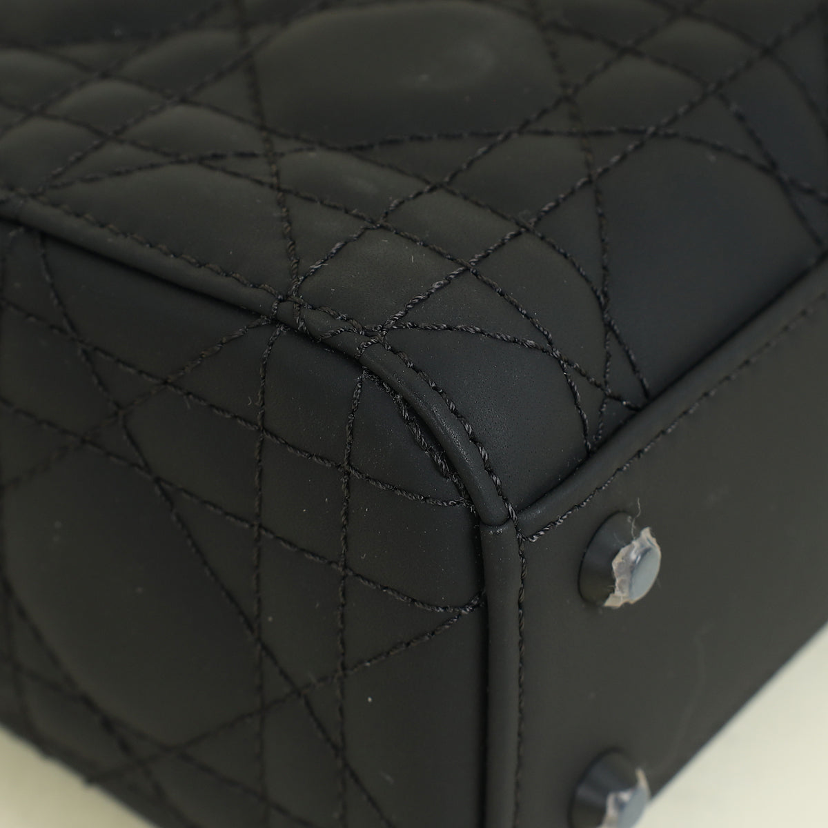 Christian Dior Black Ultramatte Lady Dior Mini Chain Bag