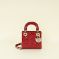 Christian Dior Cherry Red Lady Dior Mini Chain Bag