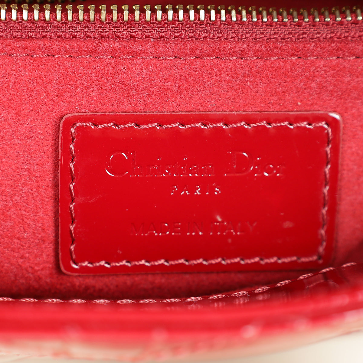 Christian Dior Cherry Red Lady Dior Mini Chain Bag