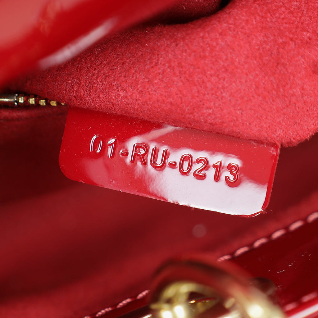 Christian Dior Cherry Red Lady Dior Mini Chain Bag