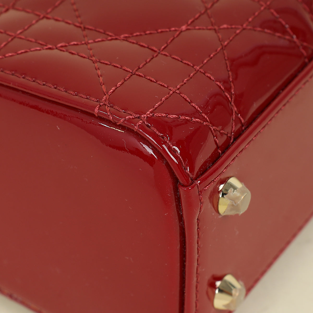 Christian Dior Cherry Red Lady Dior Mini Chain Bag