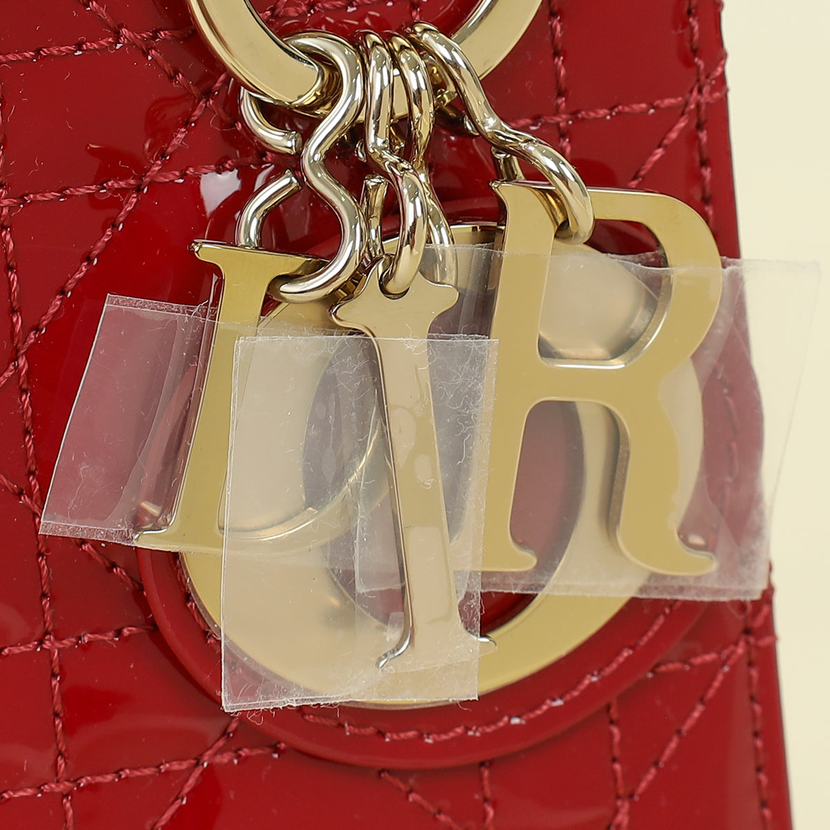 Christian Dior Cherry Red Lady Dior Mini Chain Bag