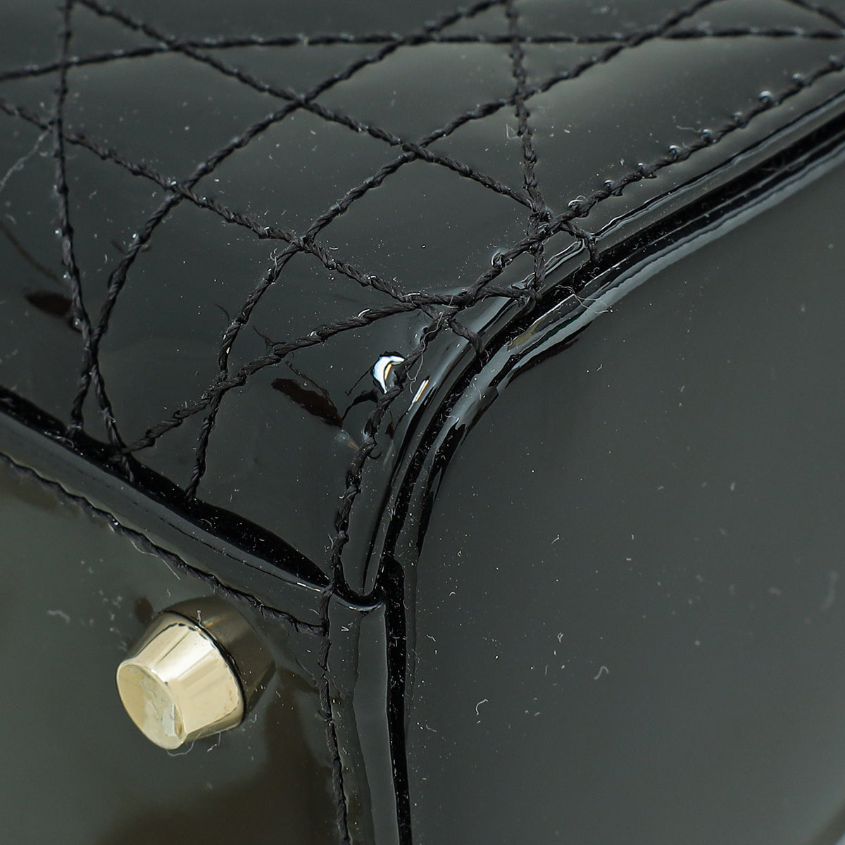 Christian Dior Black Chain Mini Lady Dior Bag W/ Twilly