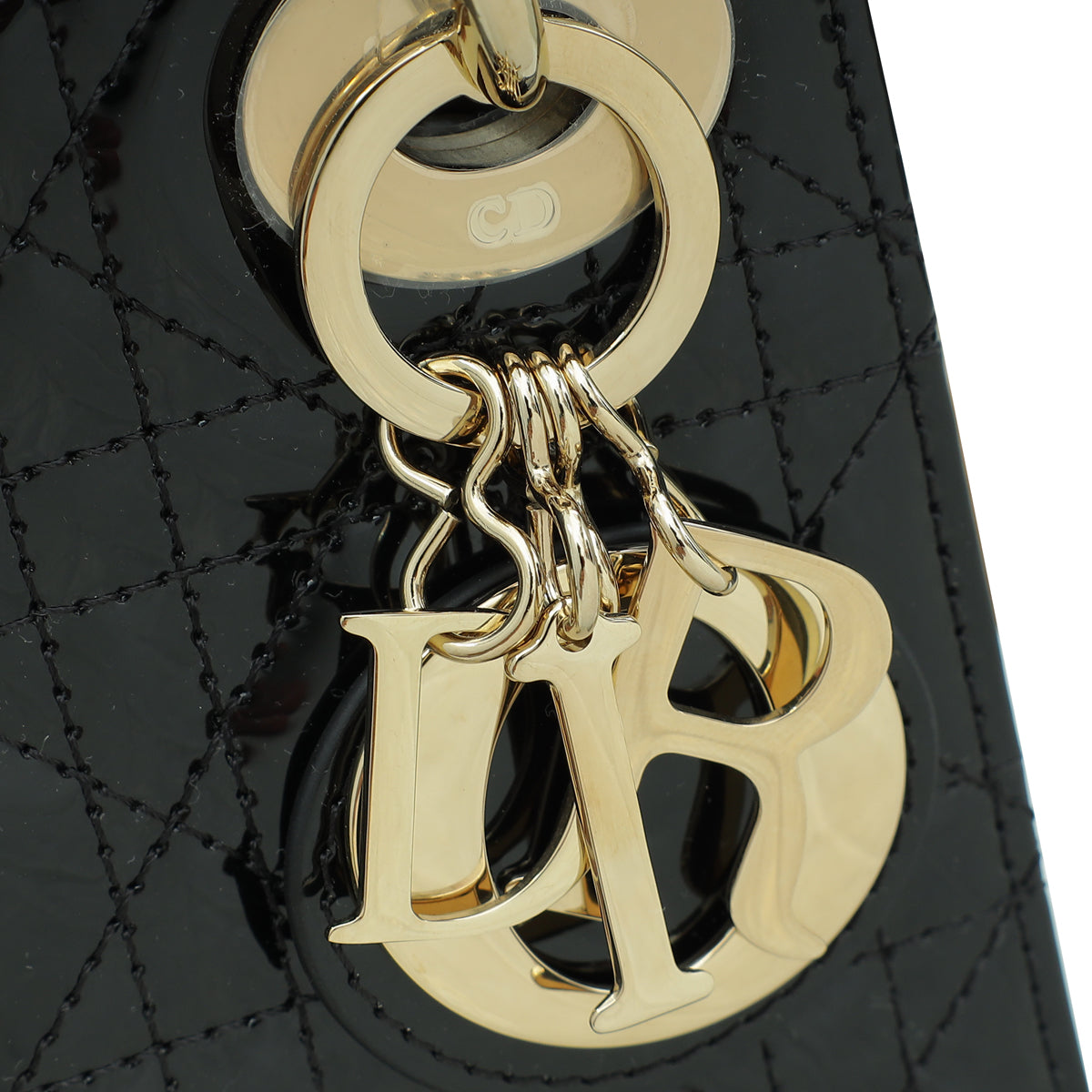 Christian Dior Black Chain Mini Lady Dior Bag W/ Twilly