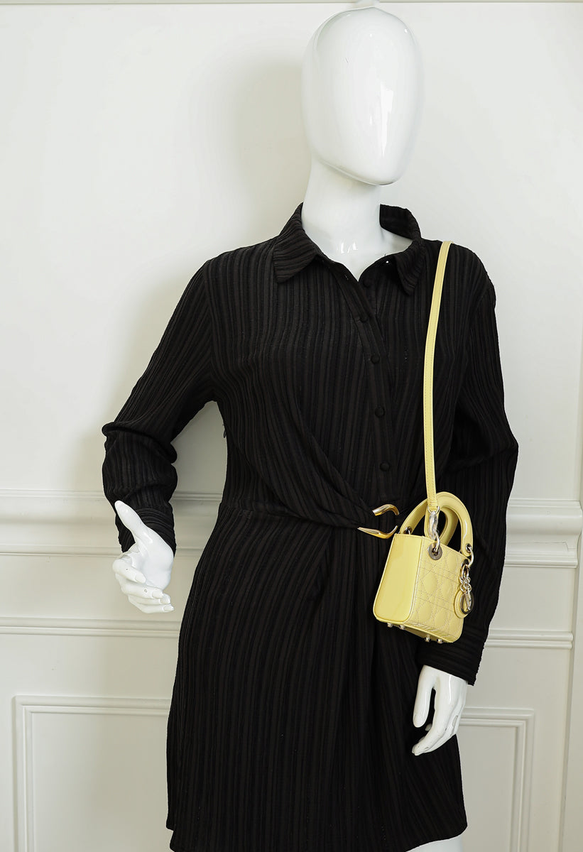 Christian Dior Yellow Micro Lady Dior Bag