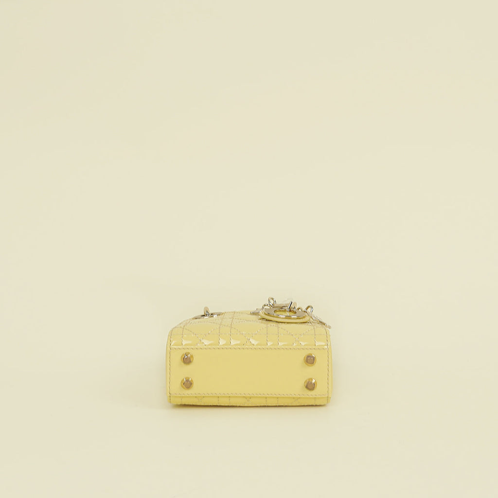 Christian Dior Yellow Micro Lady Dior Bag