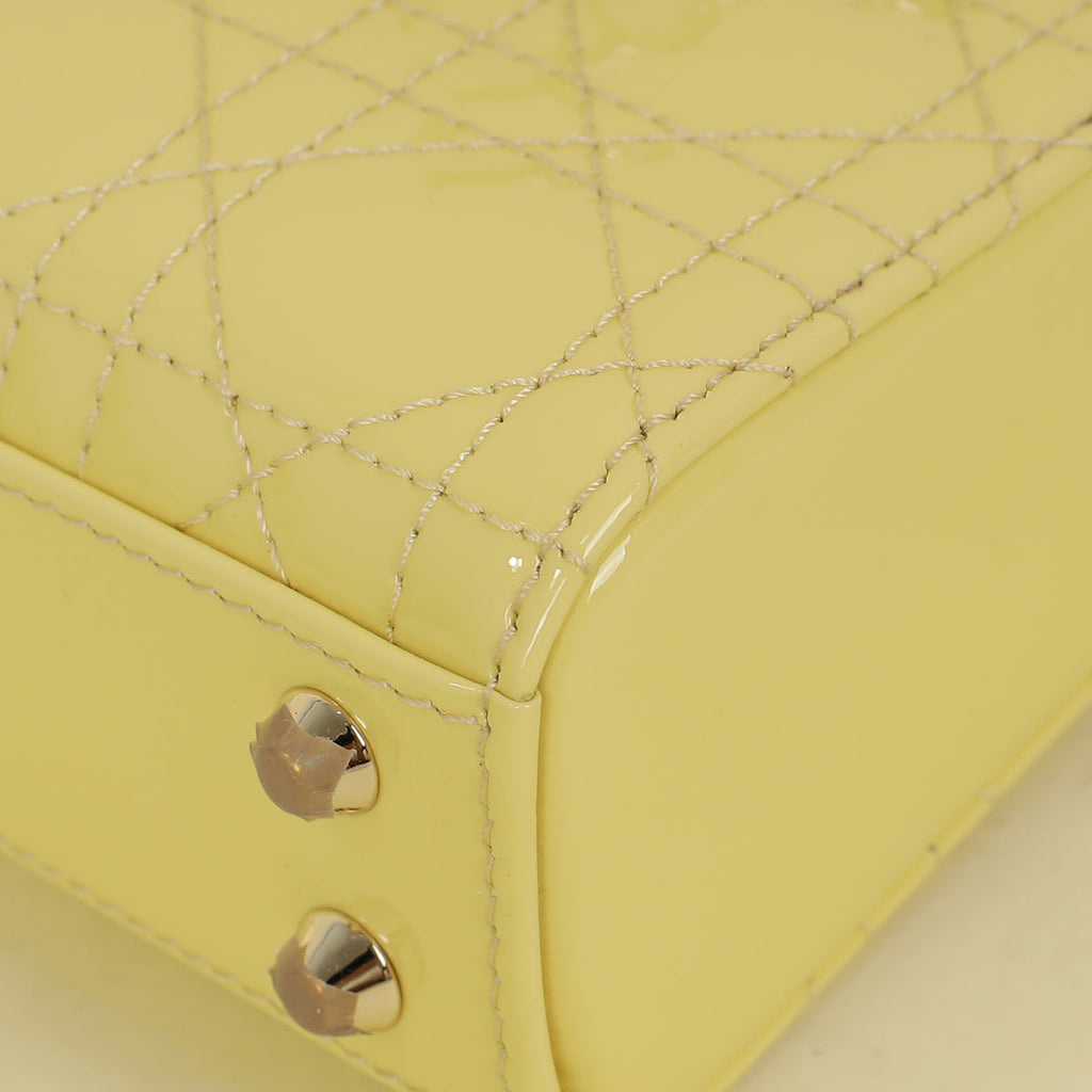 Christian Dior Yellow Micro Lady Dior Bag