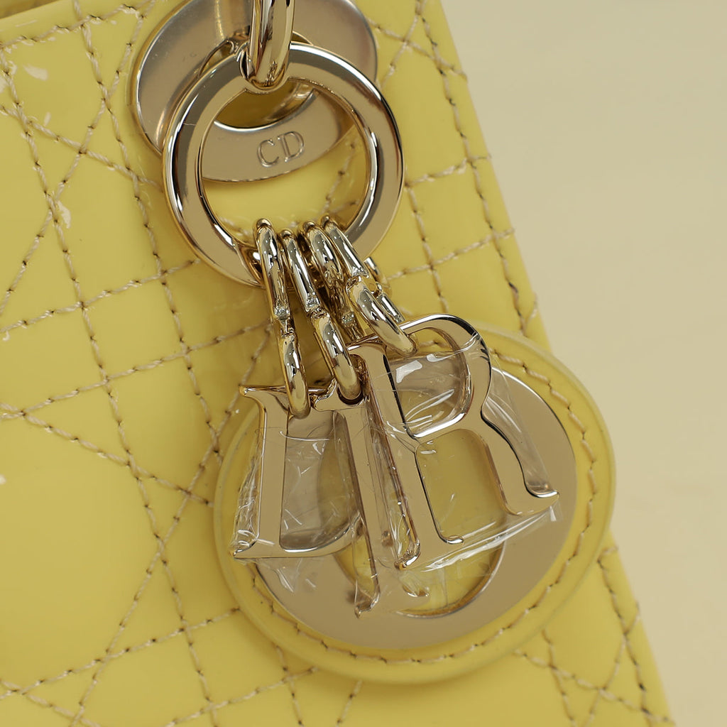 Christian Dior Yellow Micro Lady Dior Bag