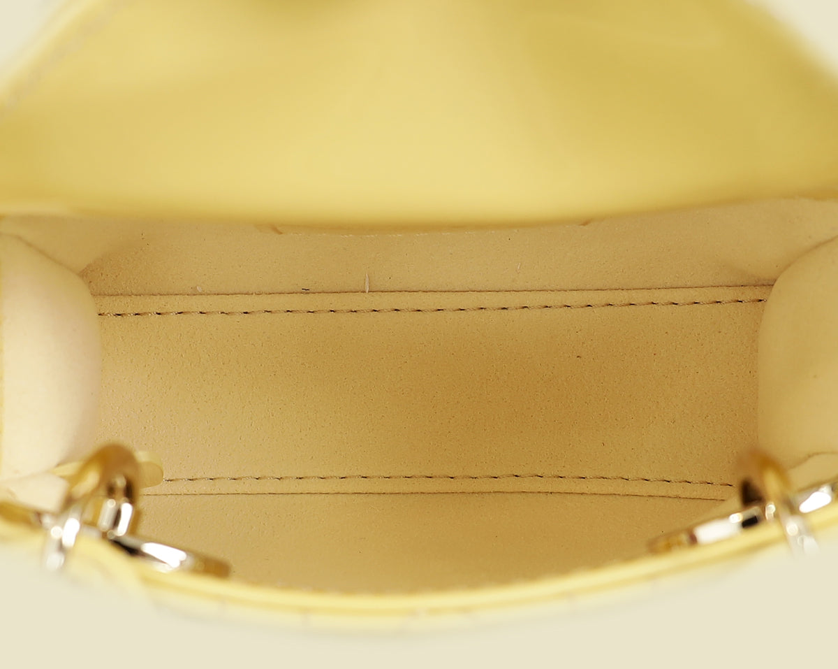 Christian Dior Yellow Micro Lady Dior Bag