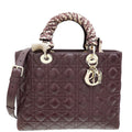 Christian Dior Burgundy Lady Dior Large Bag W/ Twilly