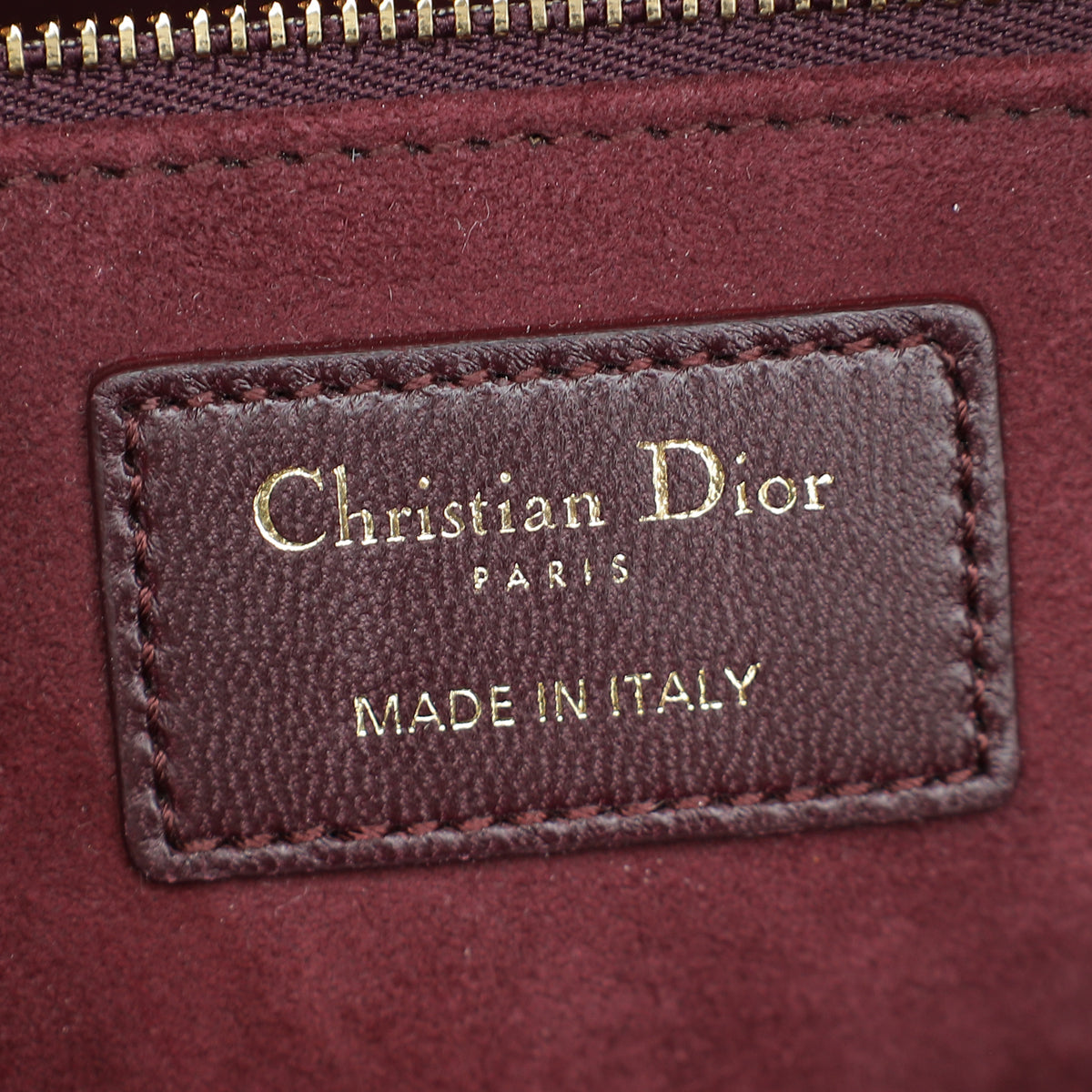 Christian Dior Burgundy Lady Dior Large Bag W/ Twilly