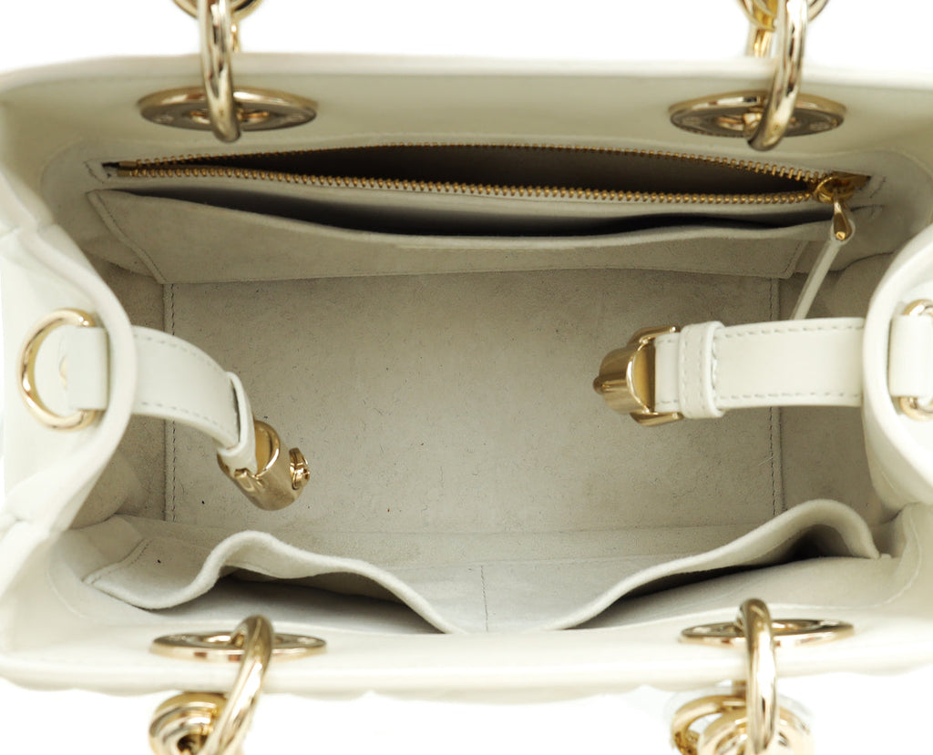 Christian Dior White The Lady 95.22 Bag