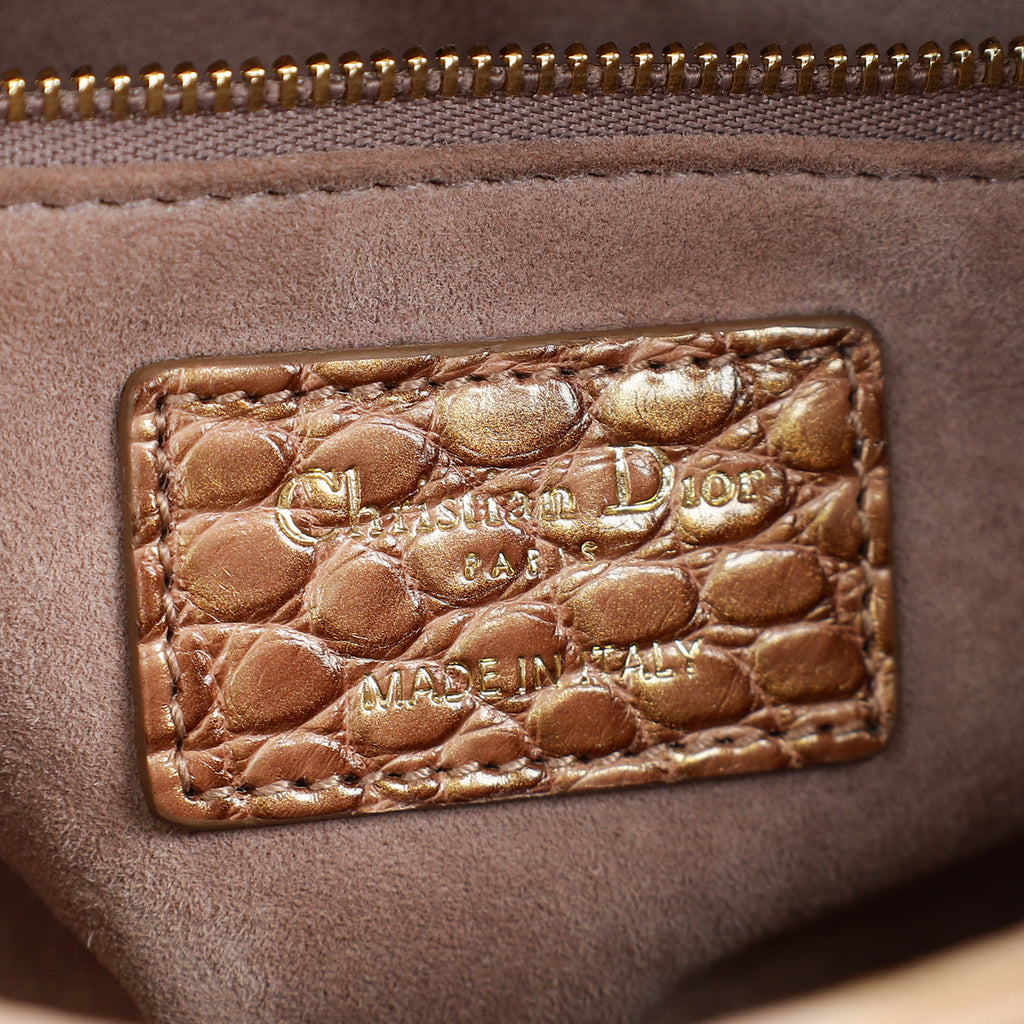 Christian Dior Tricolor Lady Dior Alligator Mini Chain Bag