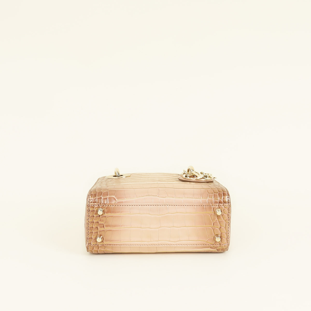 Christian Dior Tricolor Lady Dior Alligator Mini Chain Bag