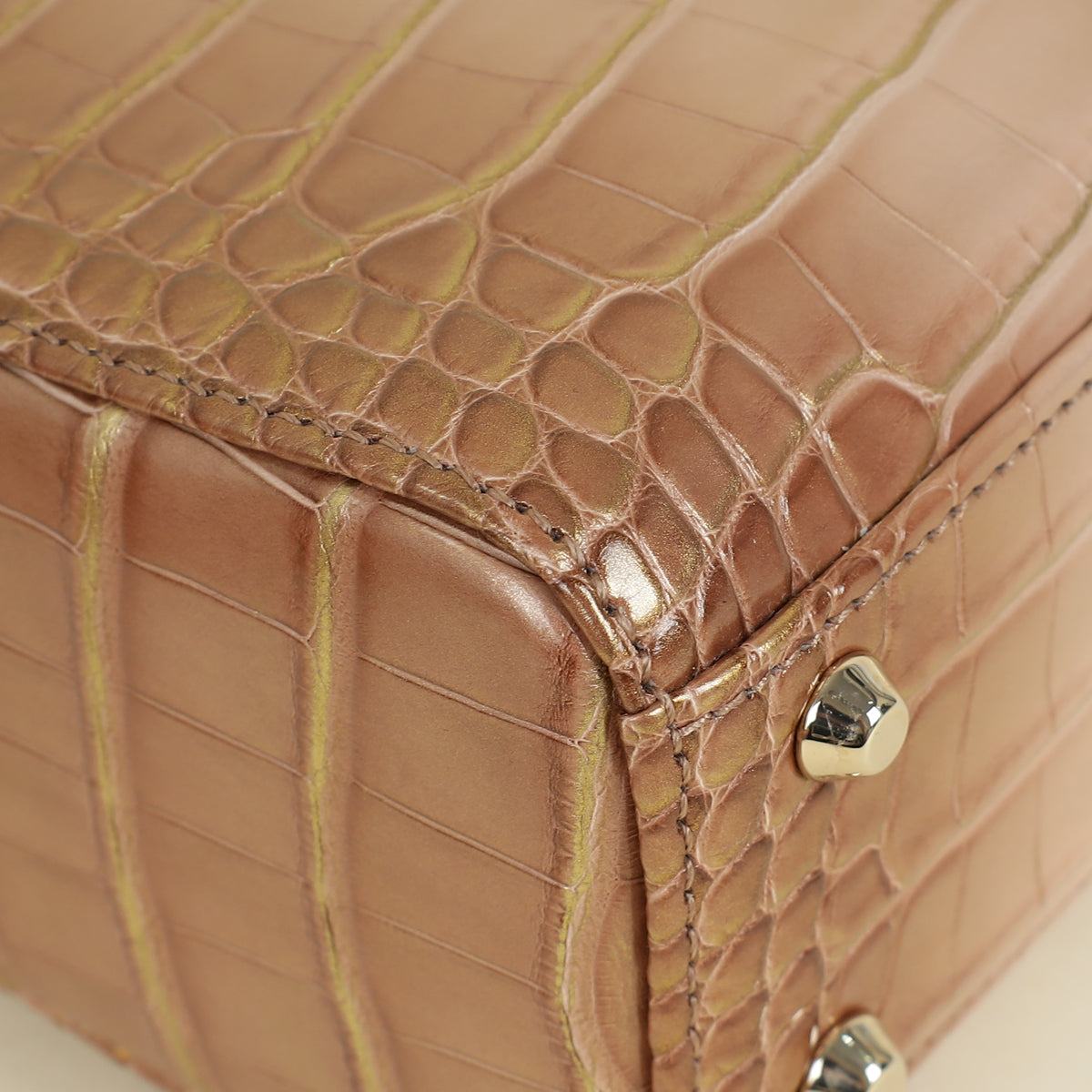Christian Dior Tricolor Lady Dior Alligator Mini Chain Bag