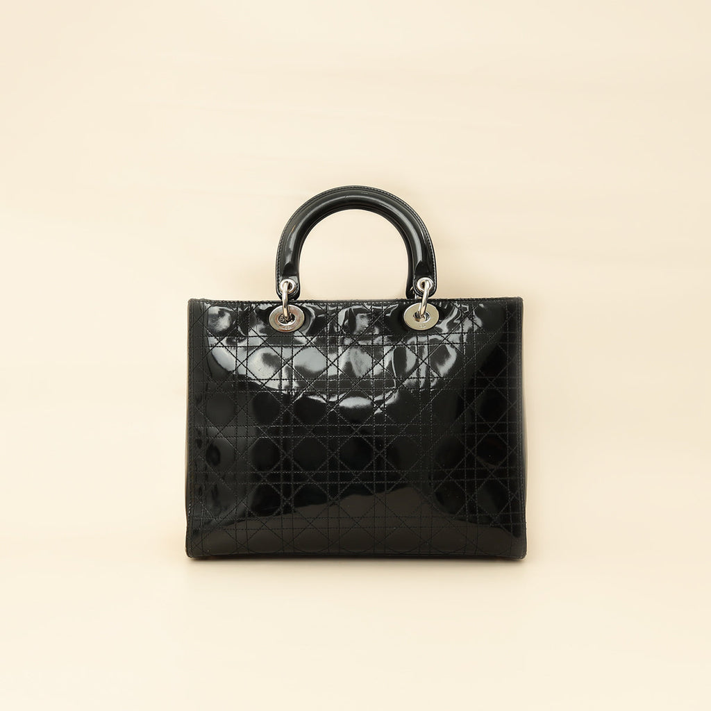 Christian Dior Black Lady Dior Large Bag