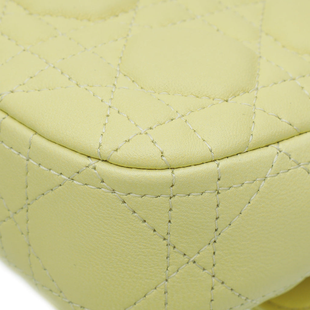 Christian Dior Light Yellow Cannage "Miss Dior" Promenade Chain Pouch