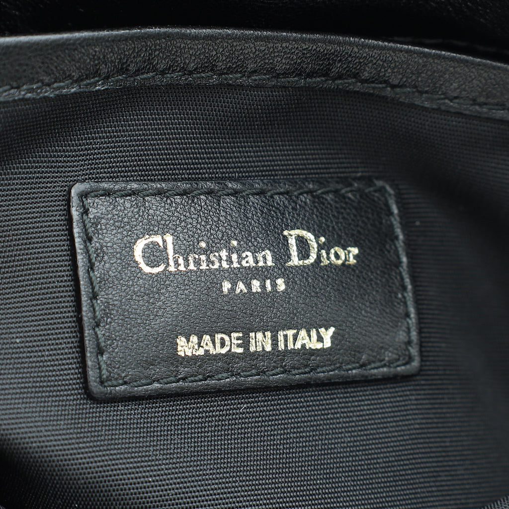 Christian Dior Black Gaufre Cannage Delices Flap Small Bag