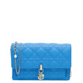 Christian Dior Royal Blue Lady Dior Chain Pouch
