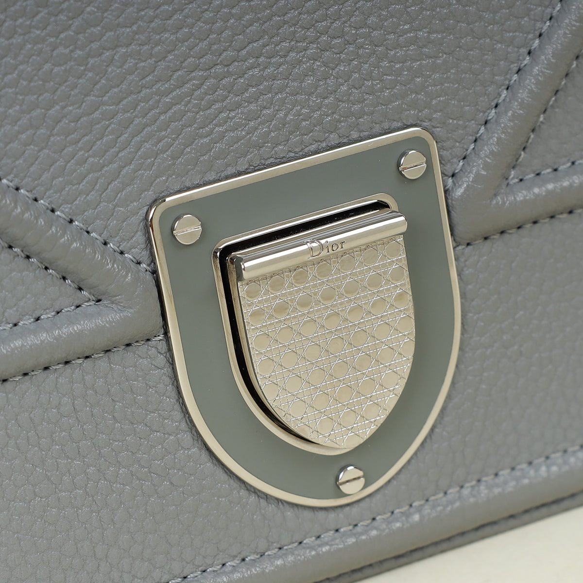 Christian Dior Gray Diorama Flap Medium Shoulder Bag