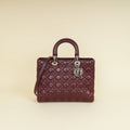 Christian Dior Burgundy Lady Dior Large Bag