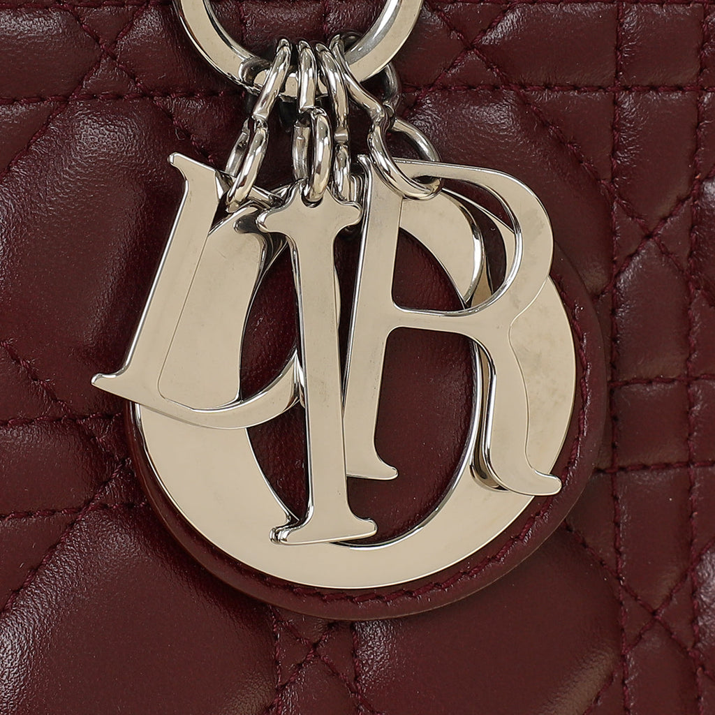 Christian Dior Burgundy Lady Dior Large Bag