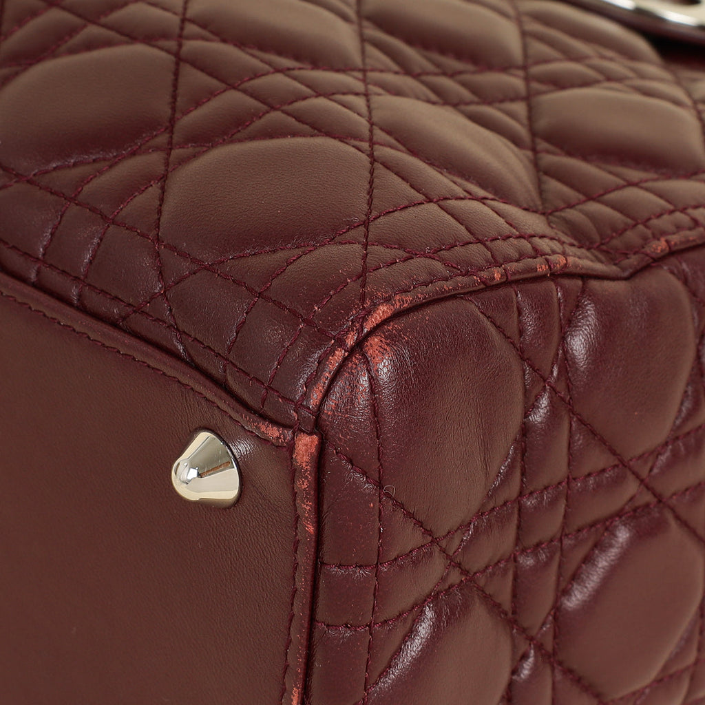 Christian Dior Burgundy Lady Dior Large Bag