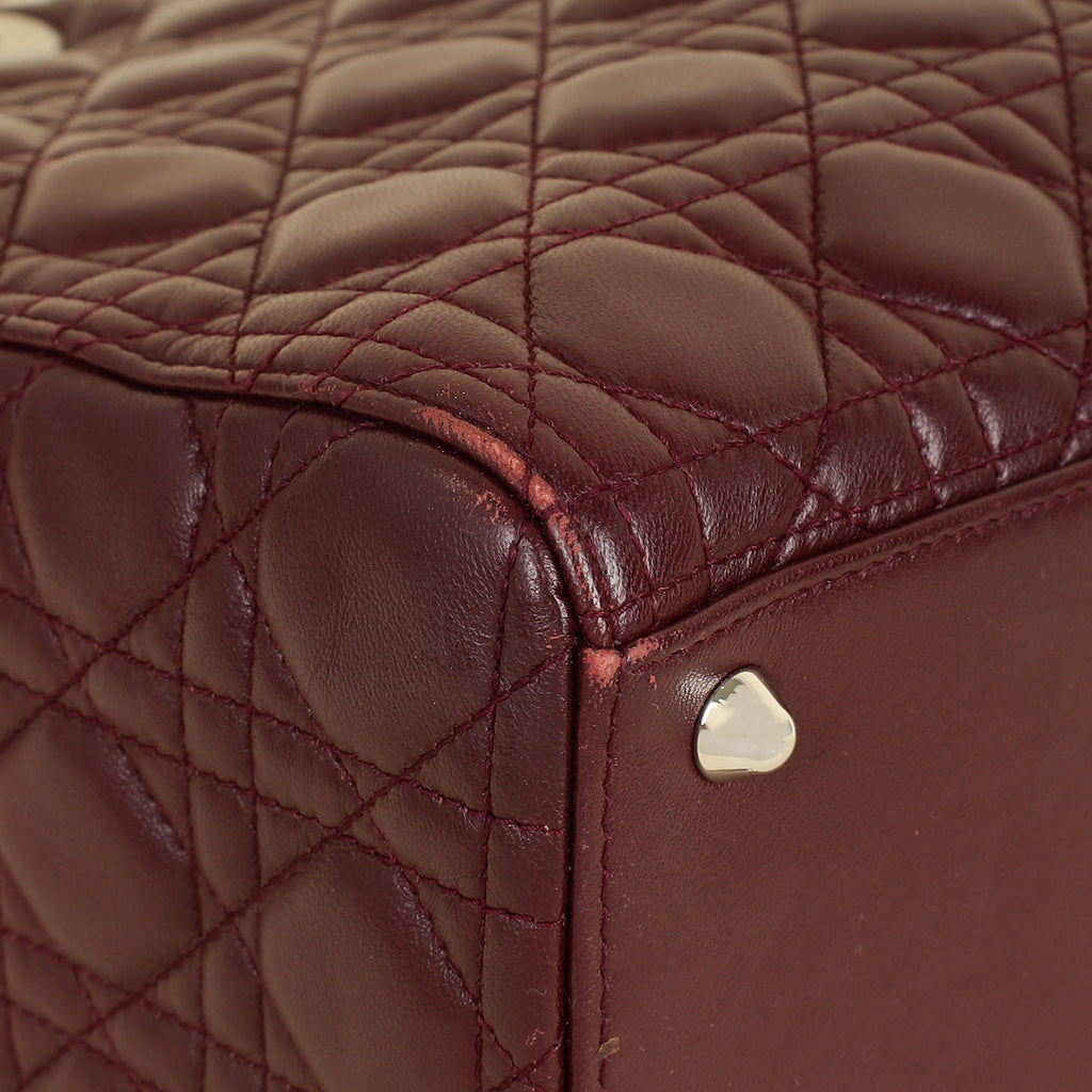 Christian Dior Burgundy Lady Dior Large Bag