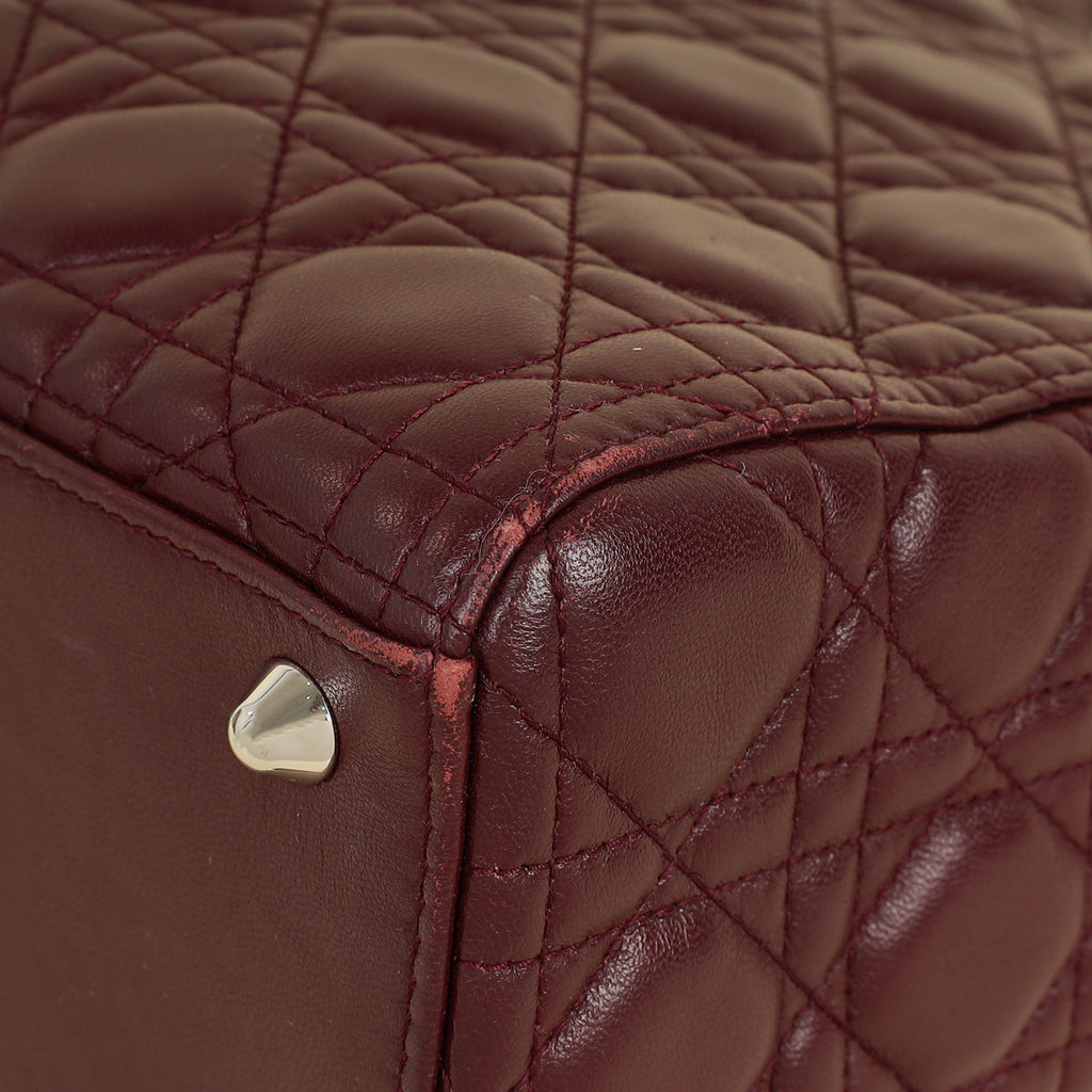 Christian Dior Burgundy Lady Dior Large Bag