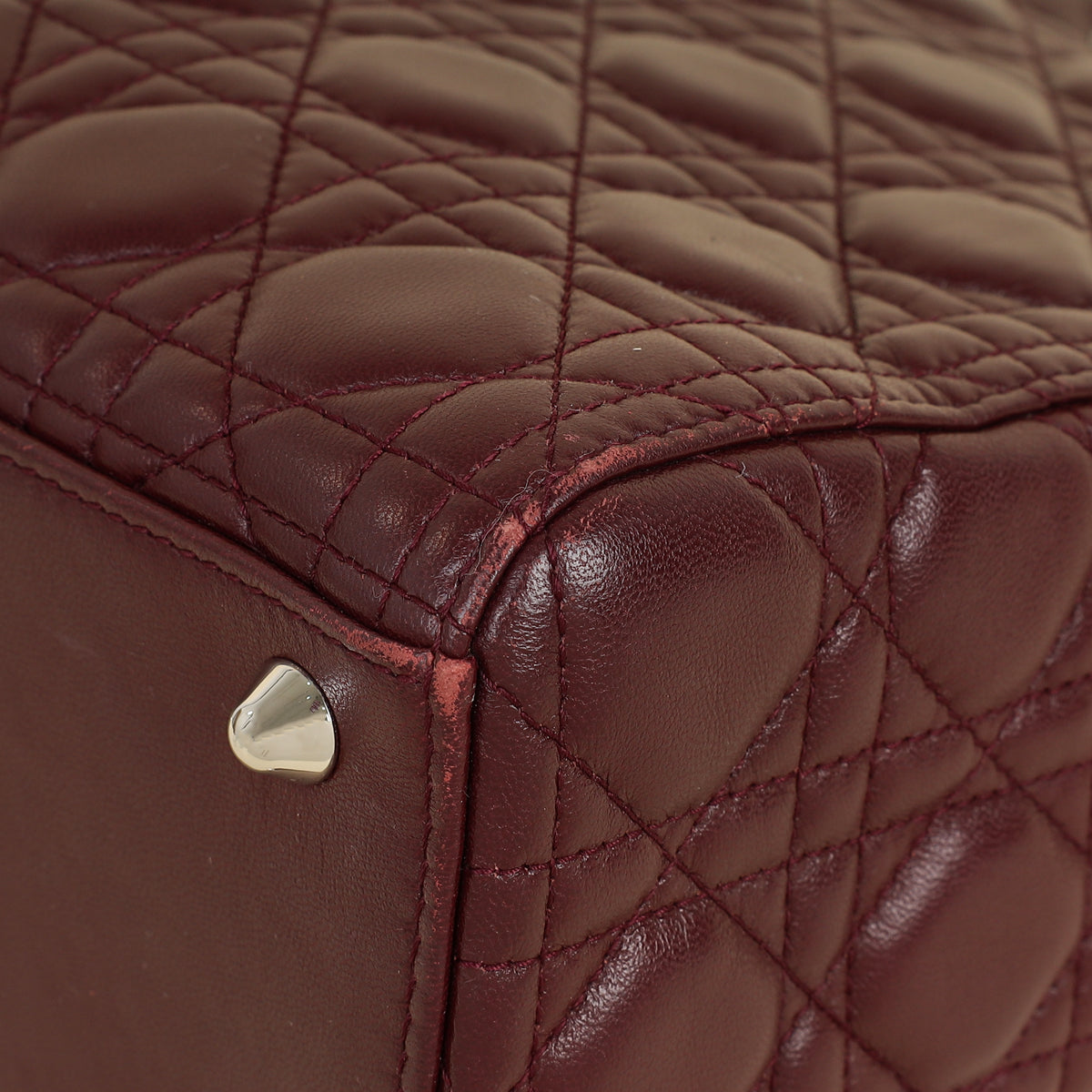 Christian Dior Burgundy Lady Dior Large Bag