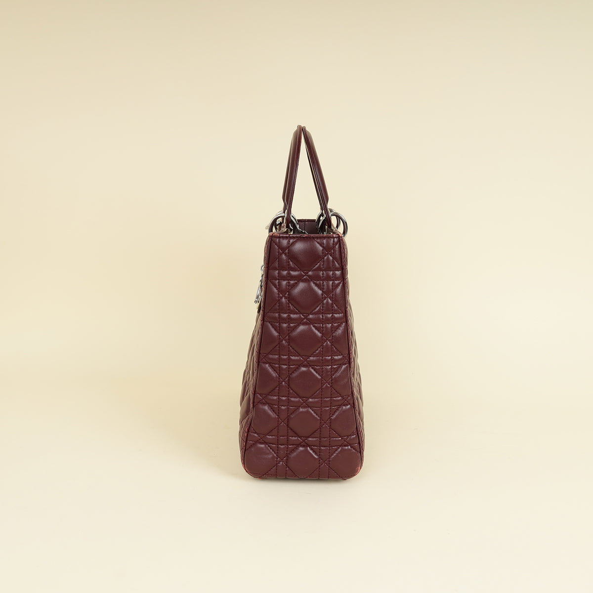 Christian Dior Burgundy Lady Dior Large Bag