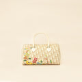 Christian Dior Beige Oblique Floral Boston Bag