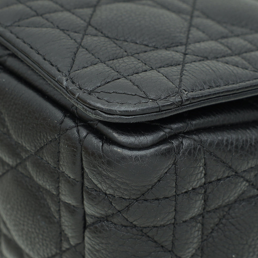 Christian Dior Black Supple Cannage Caro Medium Bag