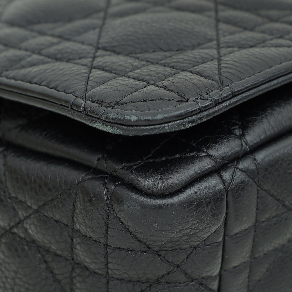 Christian Dior Black Supple Cannage Caro Medium Bag